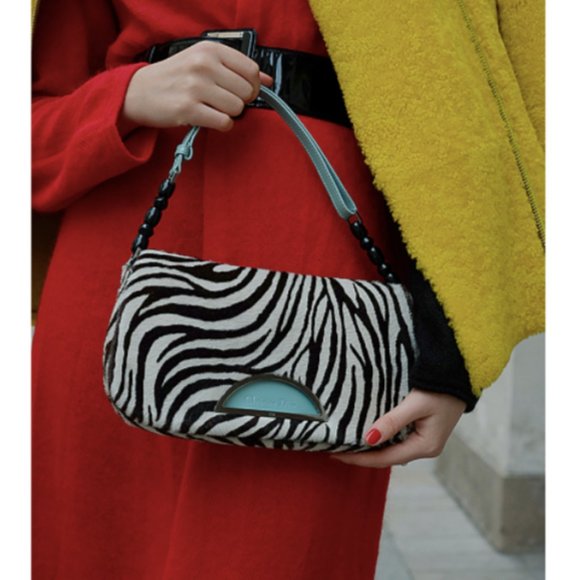 Dior Bags Never Used Dior Zebra Print Pony Hair Shoulder Bag In